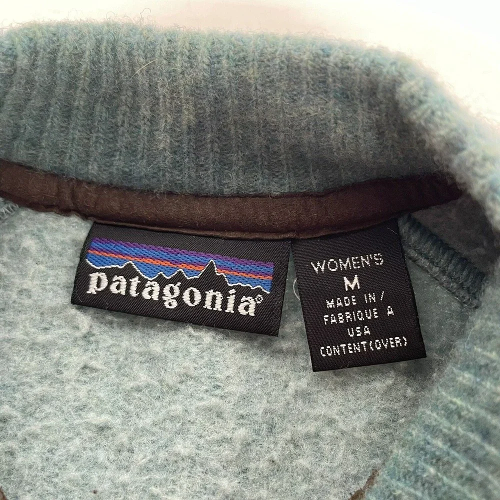 Vintage Patagonia Full Zip Jacket Womens Medium, Teal, Wool Blend, Pockets USA - Picture 6 of 12